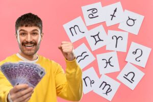 segni zodiacali e persona con soldi