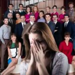 Cast il Paradiso, ragazza in primo piano con mani sul viso